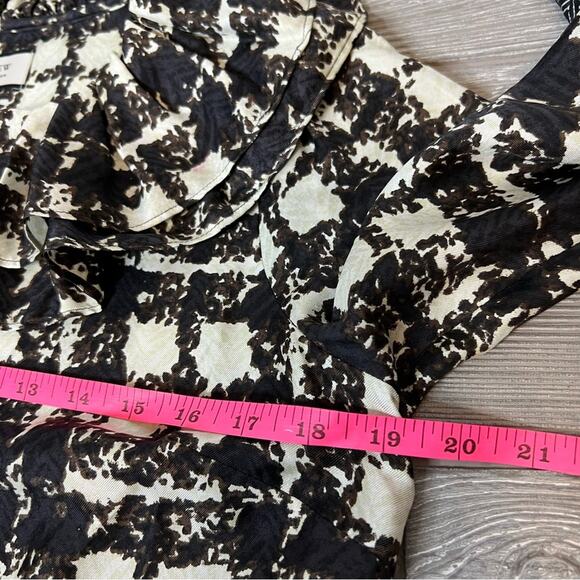 J. Crew Collection Silk Twill Ruffle Collar Blouse in Plaid - Picture 3 of 7